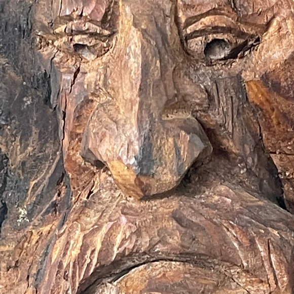 Vintage OOAK Green Man Tree Face Folk ART - Picture 7 of 15